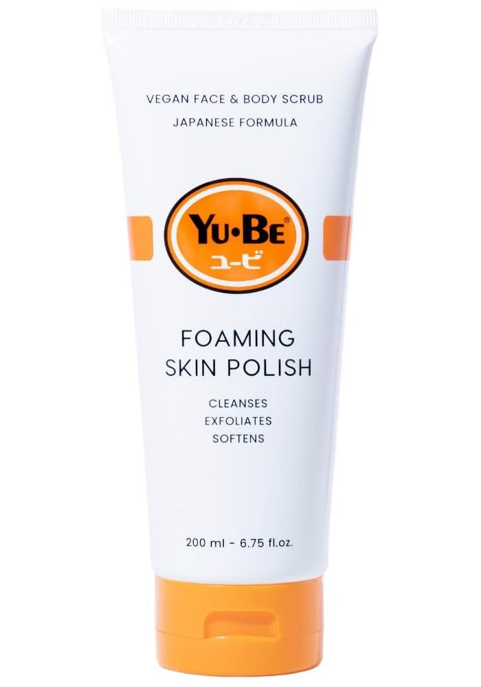 yu be Yu-Be Foaming Skin Polish Face and Body Scrub - 6.75 Fl Oz - Vegan Japanese Formula - Image 1